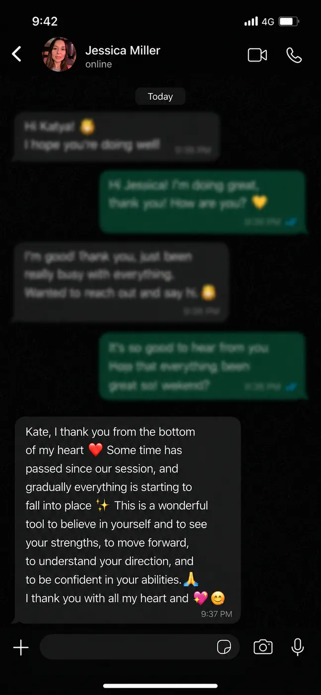 Screenshot of a conversation with review 1
