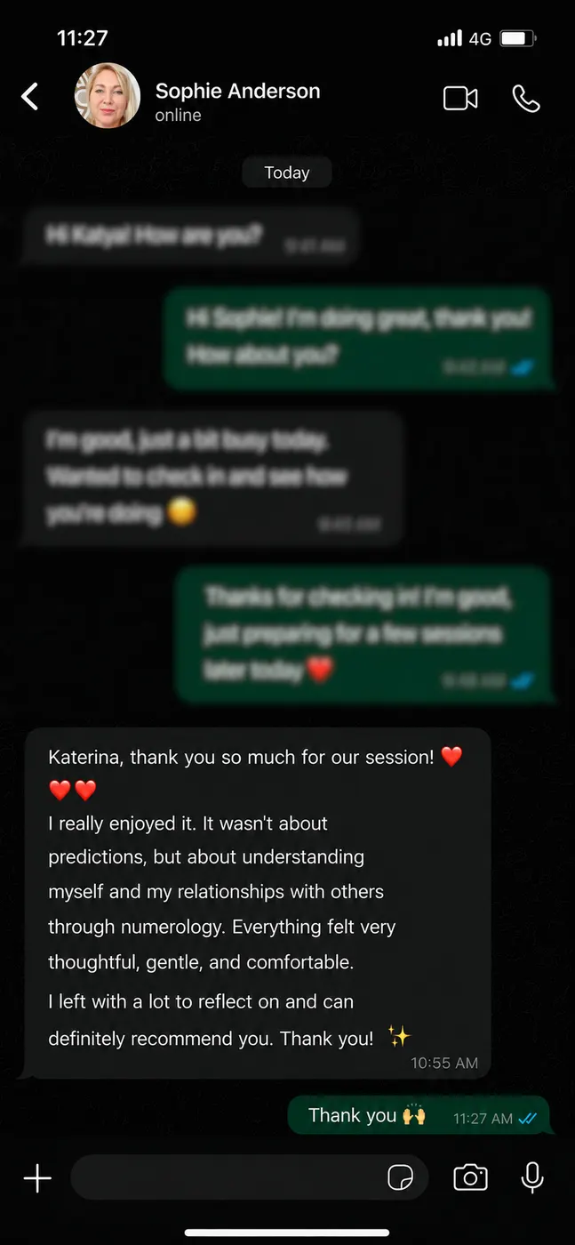Screenshot of a conversation with review 2