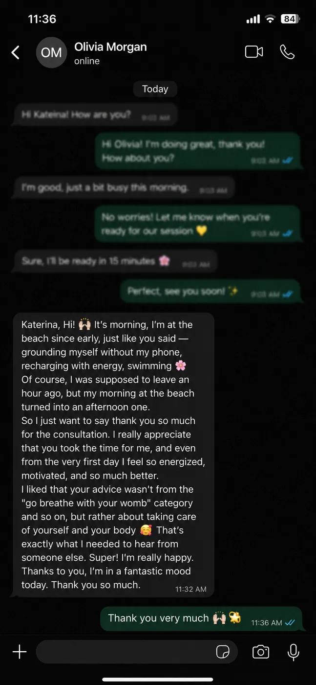 Screenshot of a conversation with review 7