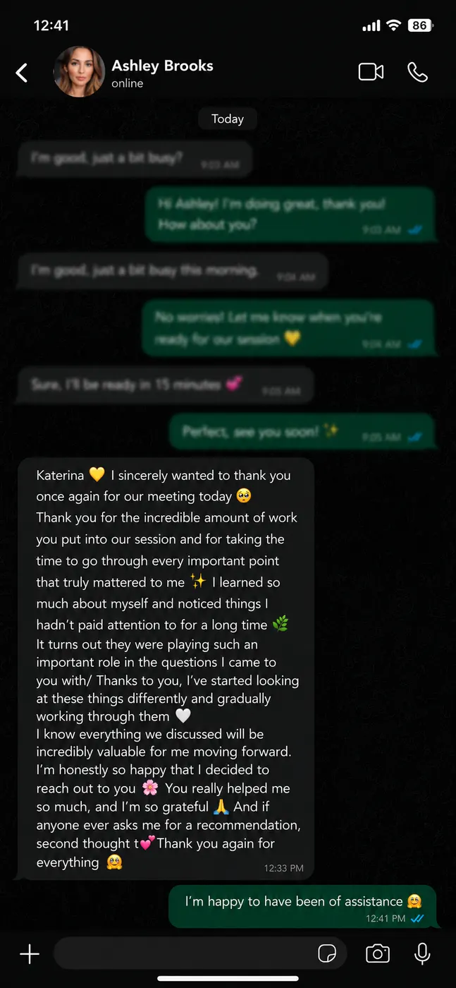 Screenshot of a conversation with review 9